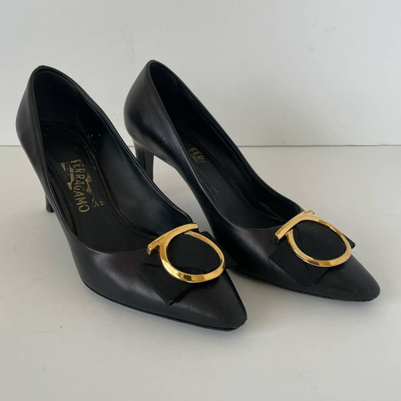 Salvatore Ferragamo Shoes - Size 10 Ferragamo Ezia Black Heels